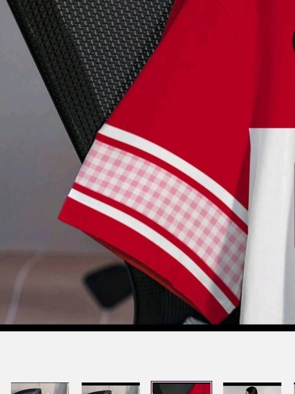 Berry Sweet Red & White Graphic Jersey Top - Picture 3 of 5